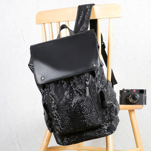 SARO XI Men's <b>Backpack</b> <b>15</b> <b>Inch</b> <b>Laptop</b> Capacity Waterproof Patchwork Design Travel School Bag - Product Image 3