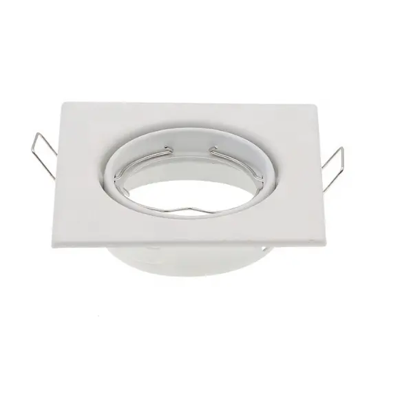 Square Shape Black White MR16 GU10 Halogen Lamp Front Card Adjustable LED Spotlight Bracket