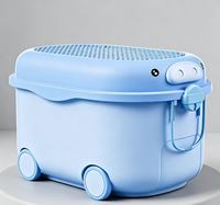Coffre de rangement à roulettes pour enfants, grand bac de rangement domestique pour vêtements de bébé, collations, articles divers, organisateur quotidien pour chambre et salle de jeux