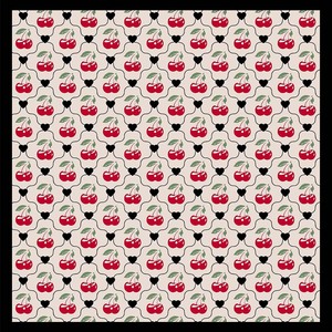 70x70cm Cherry Print Polyester <b>Square</b> <b>Scarf</b> Cute Fruit Pattern Neck <b>Scarves</b> for Women Spring Summer Autumn - Product Image 4