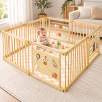 Parc de jeu pliable en bois pour bébé, centre d'activités portable et sécurisé, parc de jeu en bois pour tout-petits et enfants en crèche