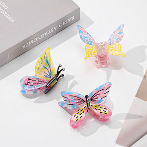 กิ๊บติดผมรูปผีเสื้อแบบต่อชิ้น ดีไซน์หรูหราและสวยงาม สำหรับเกล้าผมด้านหลัง ทรงผมแบบ Updo กิ๊บติดผมอะซิเตททรงฉลาม - Product Image 2