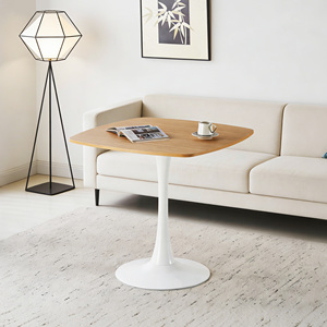 Oak Square Dining <b>Table</b> 31.5 Inch Mid Century Modern Tulip Base For 2-4 Person - Product Image 1