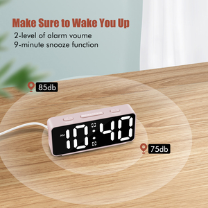 OEM/ODM USB 충전 스마트 알람 시계 주변 조명 Led 디지털 시계 RGB 디스플레이 테이블 디지털 책상 알람 - Product Image 2