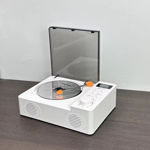 Retro ABS CD Player Dual Stereo <b>Speaker</b> CD MP3 Playback Desktop Audio Device Home Decor Gift Portable Music Player AM FM Radio - Product Image 5