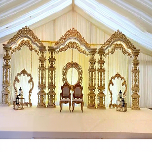 Voguish Traditional Asian Wedding Decor South Indian <b>Stage</b> Setup Trending Wooden <b>Stage</b> Decor for Weddings - Product Image 1