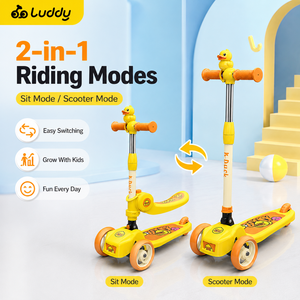 Luddy, meilleur cadeau de Noël, <span class=keywords><strong>tricycle</strong></span> convertible 3 en 1 pour tout-petits, poussette pour bébé, <span class=keywords><strong>draisienne</strong></span>, jouet à roulettes pour garçons et filles - Product Image 2