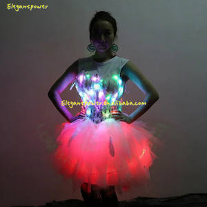 Ropa luminosa para baile de sala de baile, traje de boda, tutú, luces LED - Product Image 4