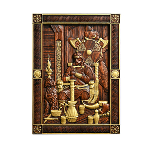 Panneau en bois sculpté nordique Forseti, Art mural mythologie viking Dieu de la Justice, Sculpture décorative en bois scandinave nordique - Product Image 1