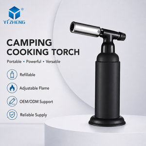 Briquet torche DP-Flame coupe-vent réglable pour cigares, à gaz butane, avec verrou de sécurité, multifonctionnel, rechargeable, pour cuisine et extérieur - Product Image 1