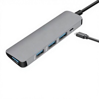 Échantillon disponible, faible MOQ, hub USB 3.0 Type C 4 ports avec port d'alimentation supplémentaire, connecteur en alliage d'aluminium, station d'accueil pour iMac, PC, ordinateur portable