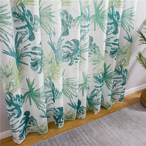 Usine Fournir Directement Plantes Tropicales <span class=keywords><strong>Vert</strong></span> Polyester <span class=keywords><strong>Lin</strong></span> Numérique Imprimé Rideau De Fenêtre - Product Image 4