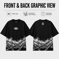 ODM/OEM Hersteller Maßgeschneidertes 260gsm Übergroßes T-Shirt Grafik Digitaldruck Individuelles Logo & Rückenmuster Herren Streetwear Casual Tee