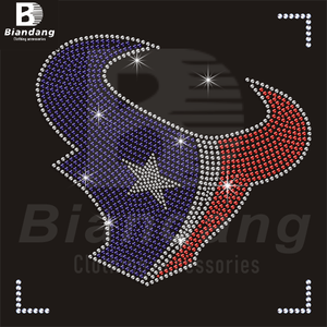 कस्टम हूस्टन टेक्सन टी-शर्ट के लिए गर्मी हस्तांतरण, चमकदार nfl आयरन-ऑन गैंडा ट्रांसफर क्रिस्टल बैल कपड़े डिजाइन - Product Image 1