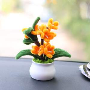 Macetas <span class=keywords><strong>de</strong></span> <span class=keywords><strong>Flores</strong></span> Artificiales Hechas a Mano con Limpiapipas Jarrey, Mini Plantas en Maceta para Decoración <span class=keywords><strong>de</strong></span> Escritorio <span class=keywords><strong>de</strong></span> Coche, Adorno <span class=keywords><strong>de</strong></span> Regalo, Mini Bonsái - Product Image 4