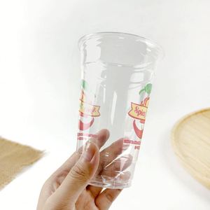 Gobelets à café jetables transparents en PET à paroi simple de 107 mm, 30 oz et 32 oz avec logo personnalisé, pour MilkTea et Boba, avec couvercles plats - Product Image 3