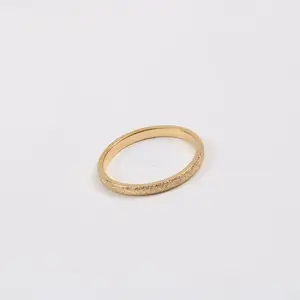 Shiny Stainless Steel Frosted Rings 18k Gold Plated Fashion Glitter Unisex Non Tarnish Sandblas Ring