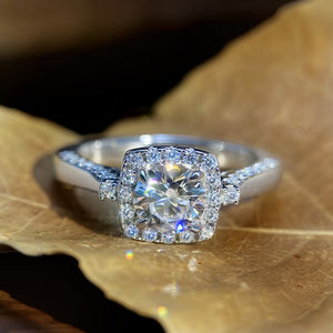 Wholesale Luxury Fashion Rings Jewelry Gold Plated Sparking <b>Cushion</b> Cut Cubic Zircon Wedding Ring <b>for</b> Women - Product Image 4