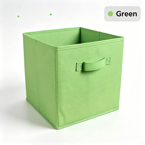 <span class=keywords><strong>Caja</strong></span> organizadora plegable de tela no tejida al por mayor de 11 pulgadas con asa, cajón de tela duradero para estantería modular - Product Image 1