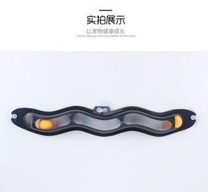 Nouvelle fenêtre mur chat piste animal de compagnie jouet interactif Type de vague <span class=keywords><strong>Ping</strong></span> <span class=keywords><strong>Pong</strong></span> Teaser balle piste chat jouet avec ventouse - Product Image 6