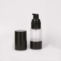 Emballage cosmétique noir vide de luxe de 15ml 30ml 50ml 80ml 100ml 120ml bouteilles de pompe de pulvérisation sans air en plastique pour les soins de la peau de voyage