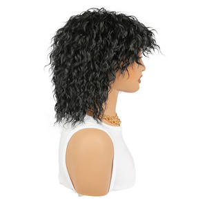 Peluca de cabeza completa transfronteriza europea americana para <span class=keywords><strong>hombre</strong></span> y mujer, <span class=keywords><strong>pelo</strong></span> <span class=keywords><strong>corto</strong></span> rizado con rizos pequeños, fabricante africano Afro al por mayor - Product Image 4