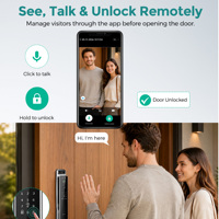 Serrure Intelligente WiFi SJJ Entièrement Automatique TTLock Tuya avec Reconnaissance Faciale, Capteur de Veine Palméenne, Caméra de Visiophone, Interphone Vidéo, Déverrouillage à Distance via Application pour Portes en Bois