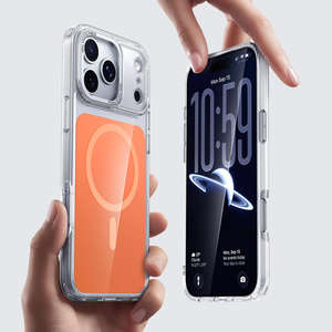 Étui de téléphone officiel transparent en TPU+PC anti-chute avec support magnétique à ventouse en 3 couleurs pour 17 Pro Air - Product Image 4