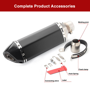 Vente en gros général Système d'échappement <span class=keywords><strong>moto</strong></span> 370mm Diamètre intérieur modifié 51mm Silencieux d'échappement Tuyau d'échappement motocross - Product Image 4