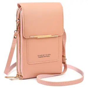 Fashion casual PU leathers ladies purse and phone shoulder bag adjustable strap women cellphone purse case mobile phone bags