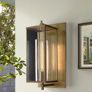 Devaux Große Quadratische Außenwandleuchte, Moderne Antike Kupfer-Außenwandlampe, Wasserdichte Glas-Wandleuchte für Draußen IP65 - Product Image 3