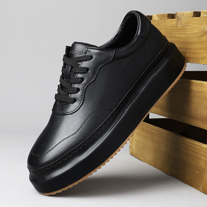 Giày Sneaker Nam Phong Cách Anh Quốc 2025 Cao Cấp Da Thật Thoáng Khí Giày Chạy Tăng Chiều Cao Dây Thun Đơn Giản Mùa Xuân - Product Image 2