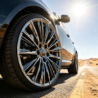 Velg Forged Multi Spoke Krom Kompak 17 18 Inch 5x100, Cocok untuk Toyota Crown Mazda Atenza