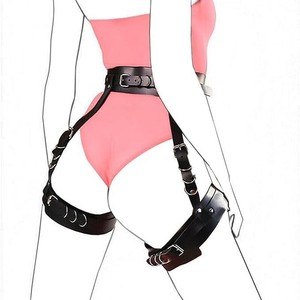 Cinture <span class=keywords><strong>BDSM</strong></span> Bondage, Cintura Regolabile Punk in Pelle PU, Reggicalze per Gambe, Cintura Gotica Sexy per Donne - Product Image 5