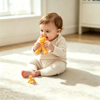 Anneau de dentition pour bébé en silicone en forme de chien ballon, qualité alimentaire, jouet de dentition pour nourrisson sans BPA, jouet à mâcher pour bébé, couleur personnalisée OEM