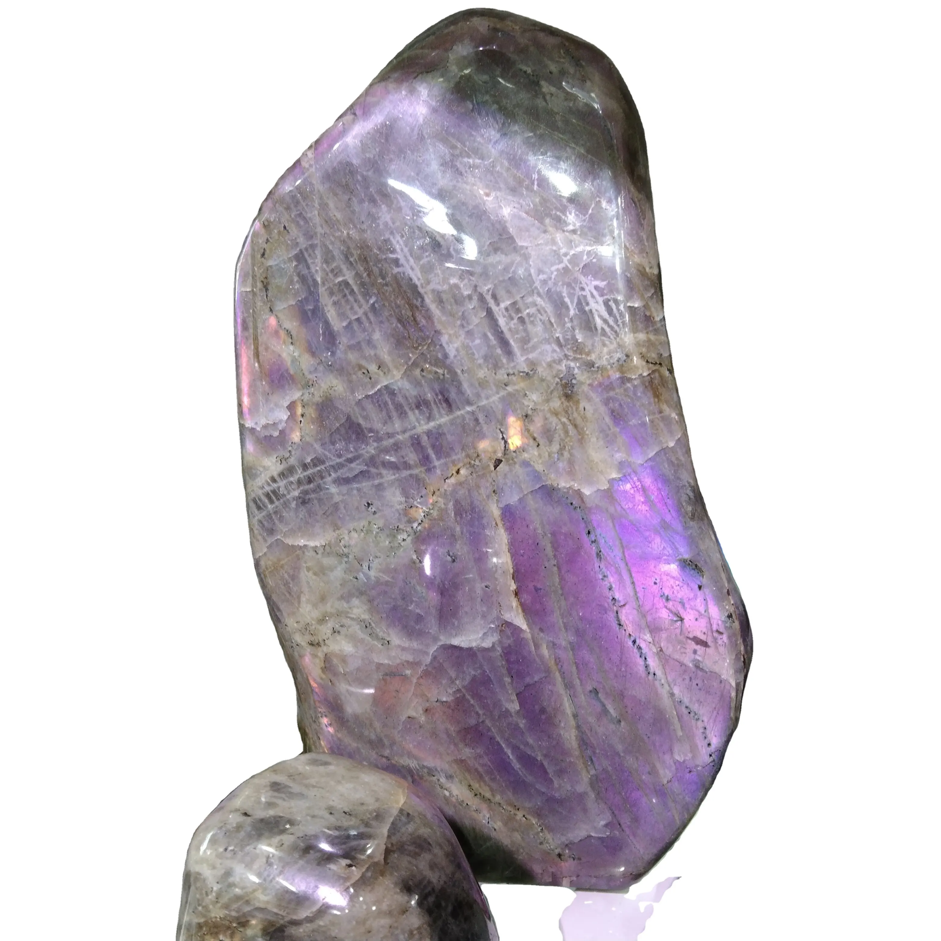 Labradorita púrpura natural de alta calidad, piedra de forma libre, adornos rugosos, piedras curativas de cristal crudo, labradorita sin procesar para regalo