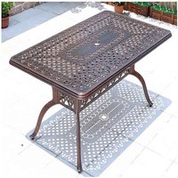 Ensemble table et chaise mobiles en alliage d'aluminium pour extérieur - Design pastoral, mobilier de jardin, patio, balcon, cour pour 1 personne