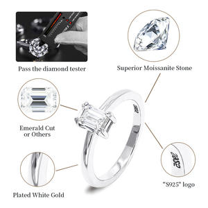 Xingyue joyería mujer piedra preciosa dedo 18K chapado en oro S925 plata esterlina compromiso boda diamante mossanite moissanite anillos - Product Image 3