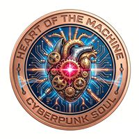 Pièce de monnaie en cuivre fin de 1 oz, Cœur de la Machine, Âme Cyberpunk, Cœur Mécanique, Pièce de défi commémorative, Artisanat métallique