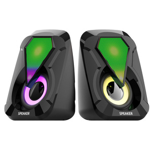 RGB สีสันสดใส LED ลำโพงตั้งโต๊ะ 79x105x69 มม. ขับเคลื่อนด้วย USB 2.0 สเตอริโอสำหรับคอมพิวเตอร์ - Product Image 5