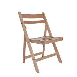 Portable <b>White</b> Wooden Slatted Seat Folding <b>Chairs</b> for Villa- Modern Minimalist - Product Image 2