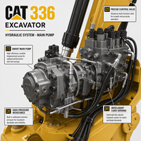 Excavatrice sur chenilles CAT 336 d'occasion de qualité industrielle, 36 tonnes, avec kits de joints neufs, norme d'émission Euro II