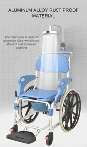 Silla de Ruedas con Inodoro 3 en 1, Silla de Ducha Plegable con Inodoro Extraíble <span class=keywords><strong>para</strong></span> el Cuidado en el Hogar de Ancianos y Discapacitados - Product Image 4