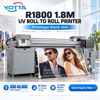 YOTTA Promotion Exceptionnelle Déstockage Imprimante UV Rouleau à Rouleau 1,8 m avec Têtes d'Impression GH2220 I3200 G5 G6 pour Papier Peint, Textile et Bannières