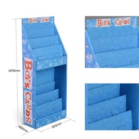 Benutzer definierte Einzelhandel geschäft Gruß karte Boden Postkarte Pop Rack Produkt Papier Wellpappe Display Stand Supermarkt