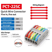 Connecteur rapide à sertir PCT-221~225 pour câblage rapide, bornier électrique en cuivre 1P 2P 3P 4P 5P