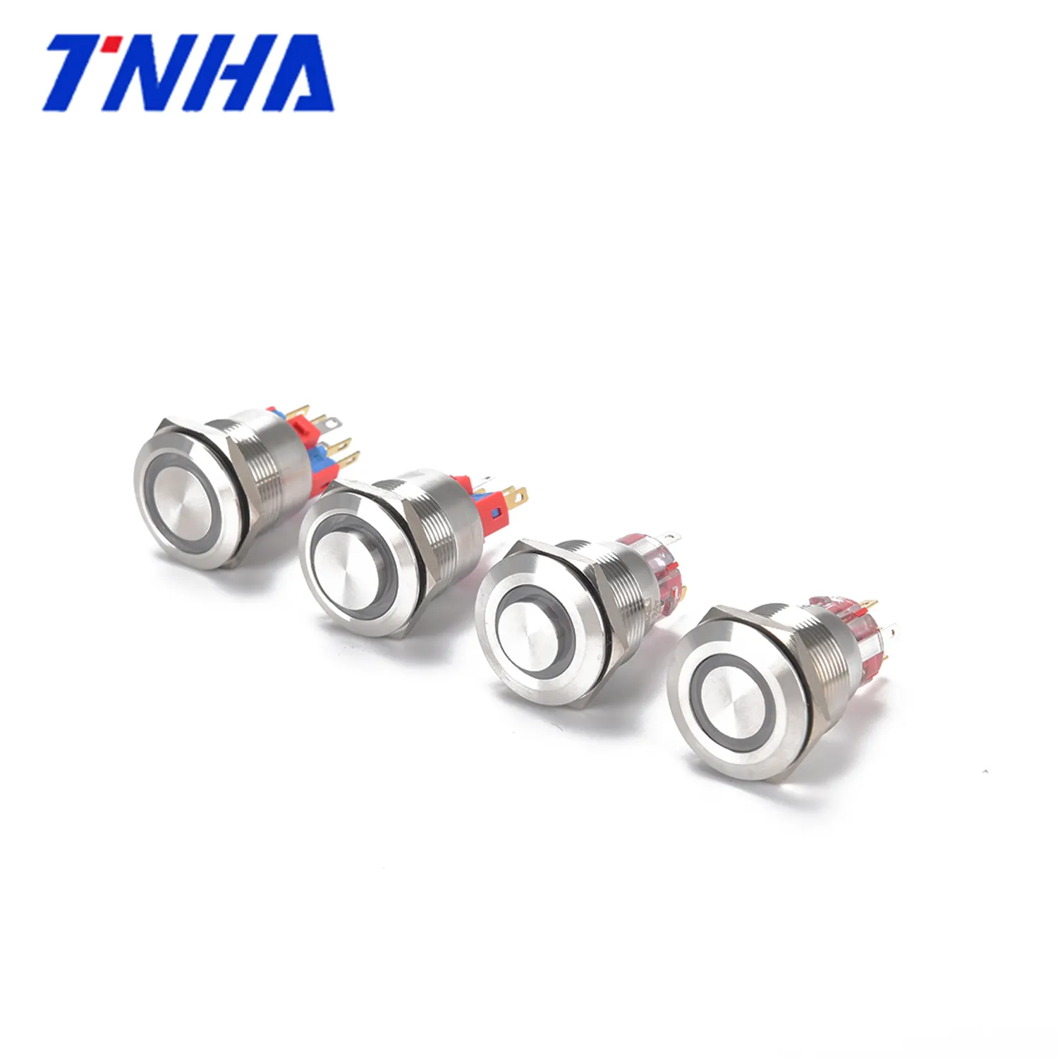TNHA IP65 22mm AC 250V LED light Metal push button reset stainless steel pushbutton Customizable plastic on-off switch