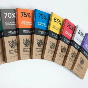 Boîte d'emballage pliante en papier kraft de luxe en gros, conception imprimée pour barres chocolatées, pour emballage alimentaire en carton blanc - Product Image 2