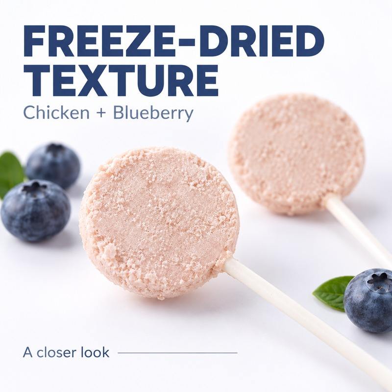 Freeze Dried Cat Treat Lollipops Chicken with Blueberry 1.4g 5 Pack Bag ...