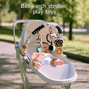Tumama Kids Travel Activity Arch Toys Black and <strong>White</strong> High Contrast Education Toy Baby Stuffed <strong>Elephant</strong> Hanging Teeth Rattle - Product Image 2